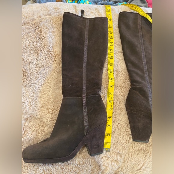 PRADA gently used knee high chocolate brown western boots size EU 37 US 6.5 - Picture 12 of 15